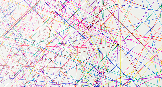Colored lines resembling network data